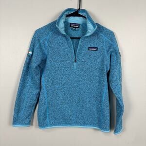 Patagonia Womens Better Sweater 1/4 Pullover Sweatshirt XS Vail Colorado Blue
